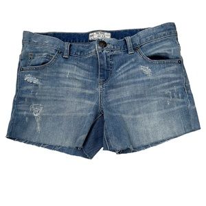 Free People Women’s Sz 26 Denim Cutoff Shorts Distressed Frayed Cuffs
